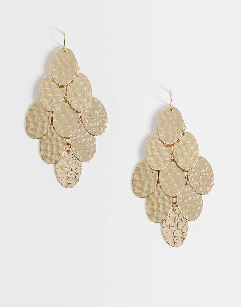 Gold statement earring, product shot